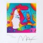 Cosmic Profile, Ltd Ed Lithograph (Mini 3.5" x 3"), Peter Max - SIGNED with COA