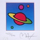Cosmic Saturn, Ltd Ed Litho (Mini 3.5" x 3"), Peter Max - SIGNED with COA