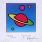 Cosmic Saturn, Ltd Ed Litho (Mini 3.5" x 3"), Peter Max - SIGNED with COA