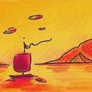 Sailboat with Pyramid, Ltd Ed Lithograph, Peter Max - SIGNED with COA