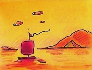 Sailboat with Pyramid, Ltd Ed Lithograph, Peter Max - SIGNED with COA