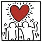 Untitled (Two Figures w/Heart), Giclée Print, Keith Haring