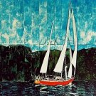 Sky Day Sailboat, Ltd Ed Silk-screen, Fran Bull