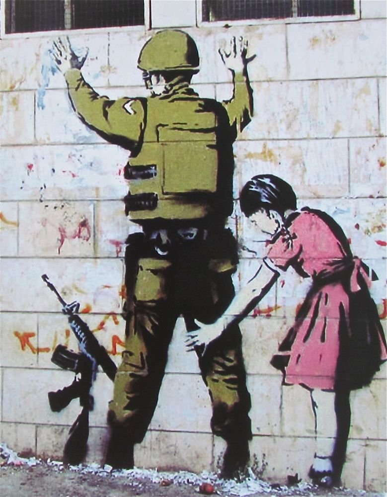 Girl Searching Soldier, Offset Lithograph, BANKSY