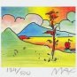Tree with Sailboat, Ltd Ed Litho (Mini 2.75" x 3.125"), Peter Max - SIGNED w/COA