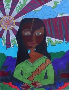 Nuba Lisa, Original Drawing, Chris van der Els