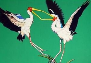 Two Storks, Ltd Ed Silk-screen, Fran Bull