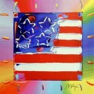 Flag with Heart III, Ltd Ed Lithograph, Peter Max - SIGNED with COA
