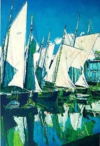 French Seaport, Ltd Ed Silk-screen, Fran Bull