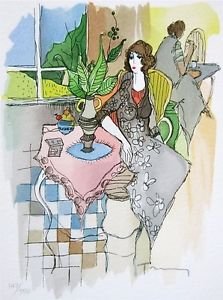 Lunch Break, Ltd Ed Silk-screen, Itzhak Tarkay