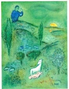 Decouverte de Daphins par Lamon, Offset Lithograph, Marc Chagall