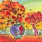 Vase with Tree, Ltd Ed Lithograph (Mini 2" x 2.75"), Peter Max - SIGNED with COA