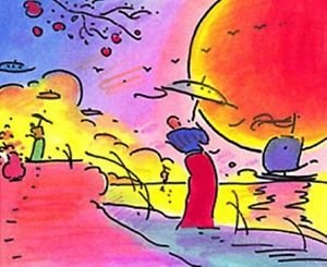 Two Sages, Ltd Ed Lithograph, Peter Max - SIGNED with COA
