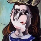 La Femme a la Collerette Bleue, Offset Lithograph, Pablo Picasso
