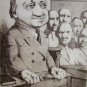 Cross Examination, Duotone Lithograph, Charles Bragg