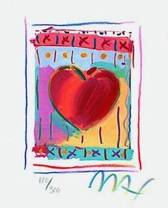 Heart Series II, Ltd Ed Lithograph (Mini 5" x 4"), Peter Max - SIGNED with COA