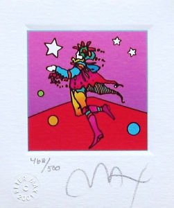 Star Catcher, Ltd Ed Lithograph (Mini 3.5" x 3"), Peter Max - SIGNED with COA