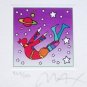 Cosmic Flyer in Space, Ltd Ed Litho (Mini 3.5" x 3"), Peter Max - SIGNED w/ COA