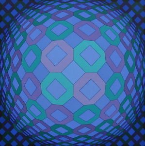 RESPONSES A VASARELY: OKTA-POS, Ltd Ed Silk-screen, Victor Vasarely