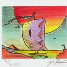 Sailboat Series IV, Ltd Ed Litho (Mini 2.75" x 3.125"), Peter Max - SIGNED w/COA