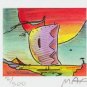 Sailboat Series IV, Ltd Ed Litho (Mini 2.75" x 3.125"), Peter Max - SIGNED w/COA