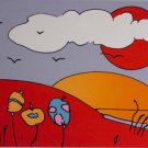 Sun & Moon Landscape, Ltd Ed Silk-screen, Peter Max