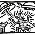 Untitled (Dogs with UFO's), Giclée Print, Keith Haring