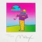 Cosmic Umbrella Man, Ltd Ed Lithograph (Mini 3.5" x 3"), Peter Max, SIGNED w/COA