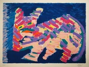 Resting Cat, Ltd Ed Lithograph, Karel (Christiaan) Appel