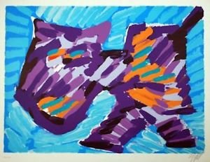 Walking Cat, Ltd Ed Lithograph, Karel (Christiaan) Appel