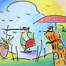 Sage, Sailboat & Vase, Ltd Ed Lithograph, Peter Max - SIGNED with COA