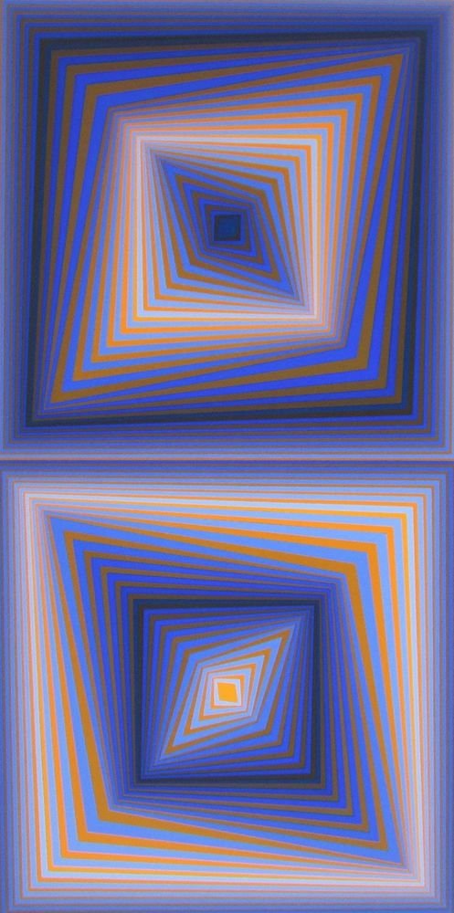 BI-RHOMBS, Ltd Ed Silk-screen, Victor Vasarely - LARGE!