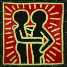 Untitled, 1982 (Couple in Black, Red, & Green), Keith Haring