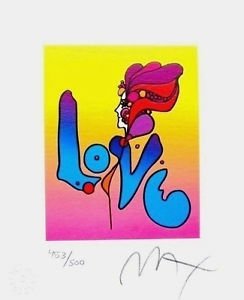 Love I, Ltd Ed Lithograph (Mini 6" x 5"), Peter Max - SIGNED with COA