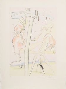 Le Singe et le L&Atilde;&copy;opard, Ltd Ed Engraving, Salvador Dali