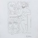 Seated Sculptor & Two Sculptured Heads, Ltd Ed Lithograph, Pablo Picasso-Vollard