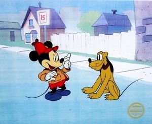 Mickey & Pluto: The Pointer, Ltd Ed Sericel, Disney
