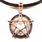 3mm Black Leather Choker Necklace With a Pentagram Charm Pendant