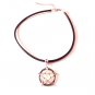 3mm Black Leather Choker Necklace With a Pentagram Charm Pendant
