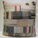 Antique Patchwork Couch Throw Pillow Turkish Kilim Rustic Cushion 26.8'' (k 102)