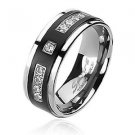 Men's Titanium Black CZ  Wedding Engagement Band Size 9-13