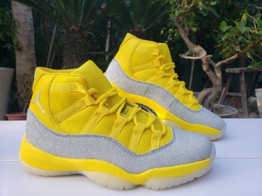 yellow and silver jordan 11
