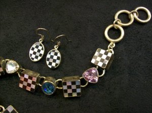 Checkered Earrings by Charles Albert