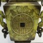 Jade Incense Burner with Foo Dog on Lid (Good Feng Shui)