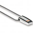Lamborghini Corsa Orange Men's Pendant - Round Box Chain