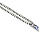 Lamborghini Corsa Blue Men's Pendant - Curb Link Chain