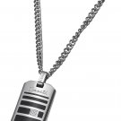 Caseti Sunderland Stainless Steel and Black Enamel Pendant with Chain
