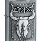 Zippo Bull Skull Emblem Street Chrome Lighter