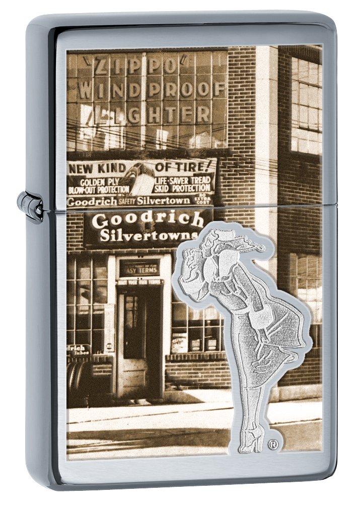 Zippo High Polish Vintage Chrome Windy Windproof Lighter