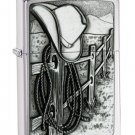 Zippo Cowboy Emblem Brushed Chrome Lighter